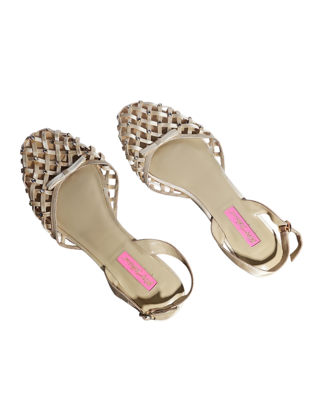 Betsey Johnson Gold Woven Slingback Sandals - Women